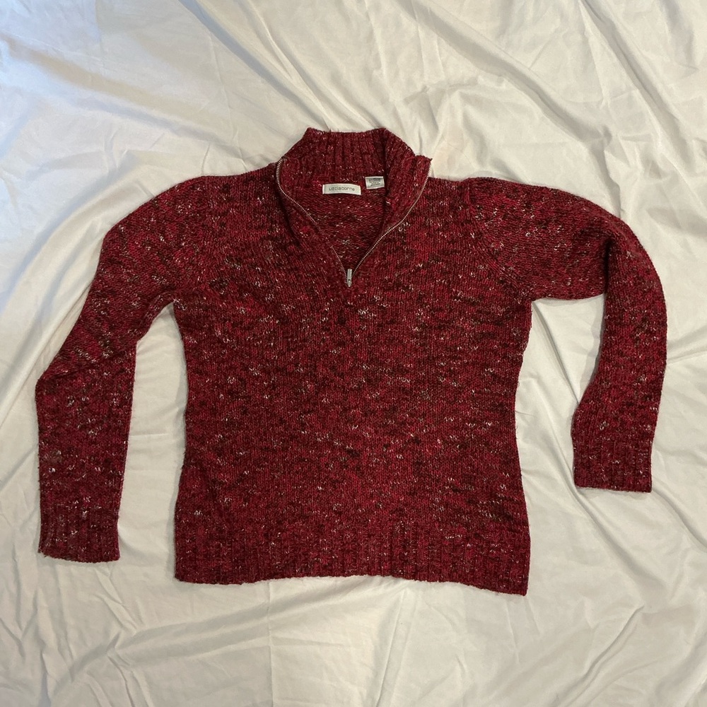 Liz Claiborne Red zipper Neck Sweater